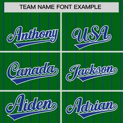Kelly Green Royal Stripe Raglan Baseball Jersey 3