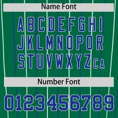 Kelly Green Royal White Bi-Color Striped Baseball Jersey 4