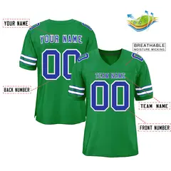 Kelly Green Royal-White Classic Football Jersey 2
