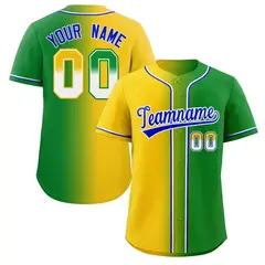 Kelly Green Royal-White Gradient Fashion Baseball Jersey 1