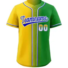Kelly Green Royal-White Gradient Fashion Baseball Jersey 3