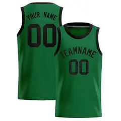 Kelly Green Sequined Trim Athletic Basketball Jersey 1