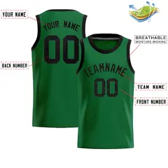Kelly Green Sequined Trim Athletic Basketball Jersey 2