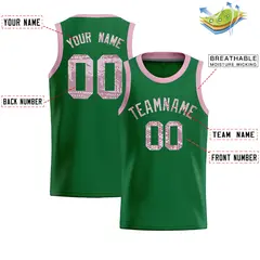 Kelly Green Sequined Trim Athletic Basketball Jersey 2