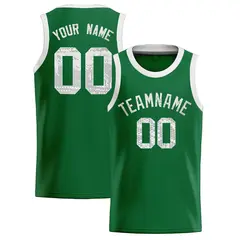 Kelly Green Sequined Trim Athletic Basketball Jersey 1