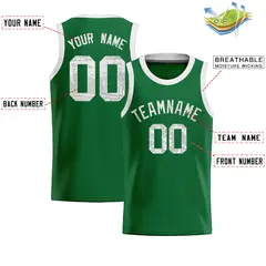 Kelly Green Sequined Trim Athletic Basketball Jersey 2