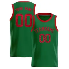 Kelly Green Sequined Trim Athletic Basketball Jersey 1