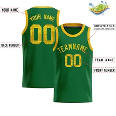 Kelly Green Sequined Trim Athletic Basketball Jersey 2