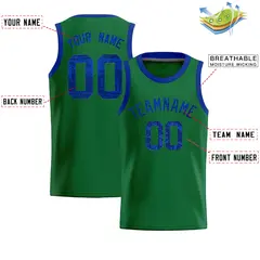 Kelly Green Sequined Trim Athletic Basketball Jersey 2
