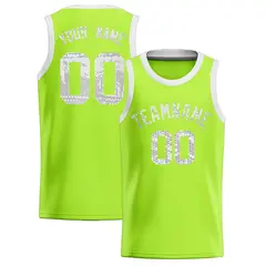 Kelly Green Sequined Trim Athletic Basketball Jersey 1