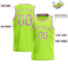 Kelly Green Sequined Trim Athletic Basketball Jersey 2