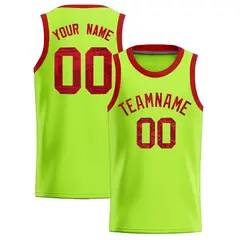 Kelly Green Sequined Trim Athletic Basketball Jersey 1