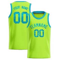 Kelly Green Sequined Trim Athletic Basketball Jersey 1