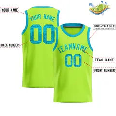 Kelly Green Sequined Trim Athletic Basketball Jersey 2
