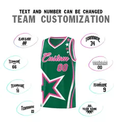 Kelly Green Shoulder Stars Graffiti Basketball Jersey Set 4
