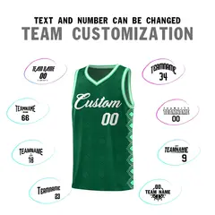 Kelly Green Side Blocks Basketball Uniform Jersey 4