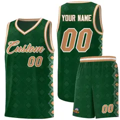Kelly Green Side Blocks Basketball Uniform Jersey 1