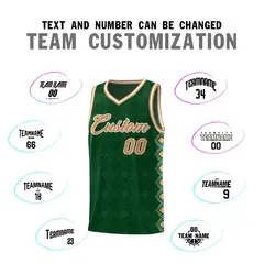 Kelly Green Side Blocks Basketball Uniform Jersey 4