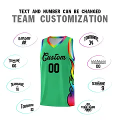 Kelly Green Side Flame Basketball Jersey for Teams 4