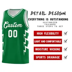 Kelly Green Side Lightning Graffiti Basketball Jersey 2