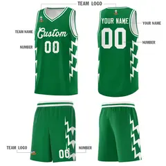 Kelly Green Side Lightning Graffiti Basketball Jersey 5