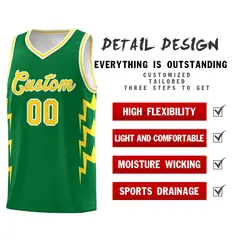 Kelly Green Side Lightning Graffiti Basketball Jersey 2