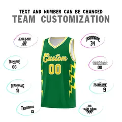 Kelly Green Side Lightning Graffiti Basketball Jersey 4