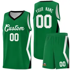 Kelly Green Side Rhombus Graffiti Pattern Basketball Jersey
