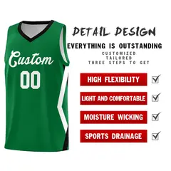 Kelly Green Side Rhombus Graffiti Pattern Basketball Jersey 2