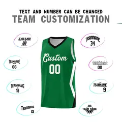 Kelly Green Side Rhombus Graffiti Pattern Basketball Jersey 4