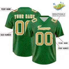 Kelly Green Snakeskin Graffiti Pattern Football Jersey 2