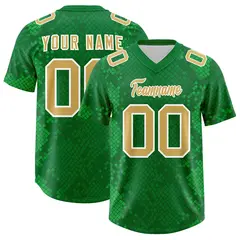 Kelly Green Snakeskin Graffiti Pattern Football Jersey