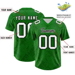 Kelly Green Snakeskin Graffiti Pattern Football Jersey 2