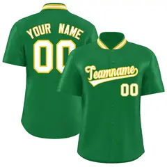 Kelly Green Stand Collar Classic Baseball Jersey