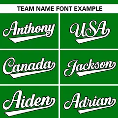 Kelly Green Stand Collar Classic Baseball Jersey 3