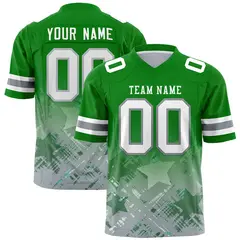 Kelly Green Star Gradient Flag Football Jersey 1