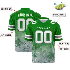 Kelly Green Star Gradient Flag Football Jersey 2