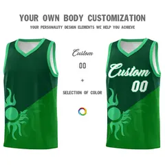 Kelly Green Sunburst Two Tone Athletic Basketball Jersey 4
