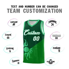 Kelly Green Sunburst Two Tone Athletic Basketball Jersey 5