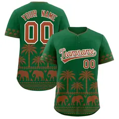 Kelly Green Texas Orange Graffiti Bossinia Baseball Jersey
