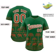 Kelly Green Texas Orange Graffiti Bossinia Baseball Jersey 2