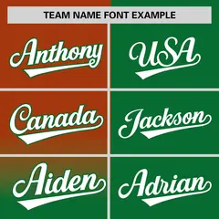 Kelly Green Texas Orange Half Gradient Baseball Jersey 3