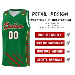 Kelly Green Tiger Claw Pattern Basketball Jersey 2