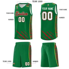 Kelly Green Tiger Claw Pattern Basketball Jersey 5
