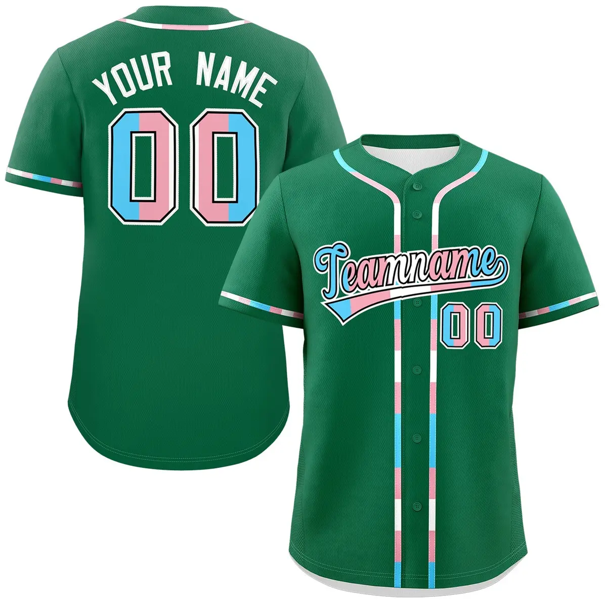 Kelly Green Transgender Pride Month Classic Baseball Jersey