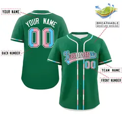 Kelly Green Transgender Pride Month Classic Baseball Jersey 2