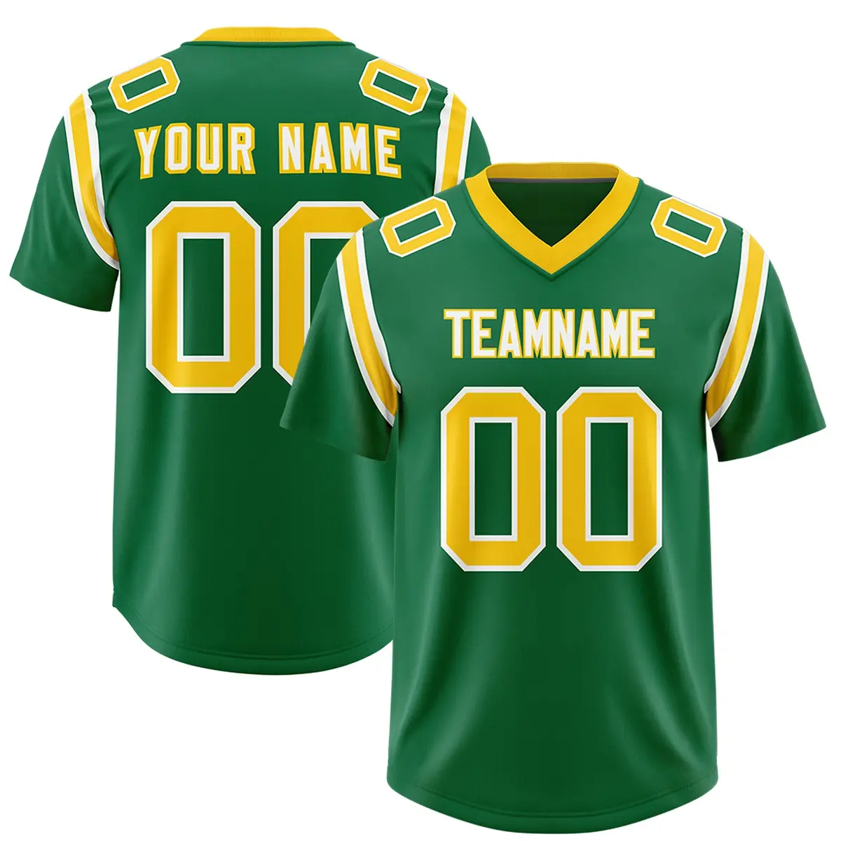 Kelly Green Two-Tone Shoulder Cut Authentic Football Jersey