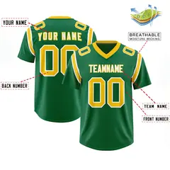 Kelly Green Two-Tone Shoulder Cut Authentic Football Jersey 2