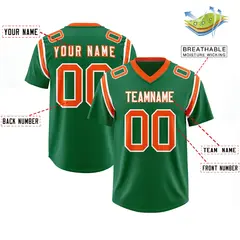 Kelly Green Two-Tone Shoulder Cut Authentic Football Jersey 2