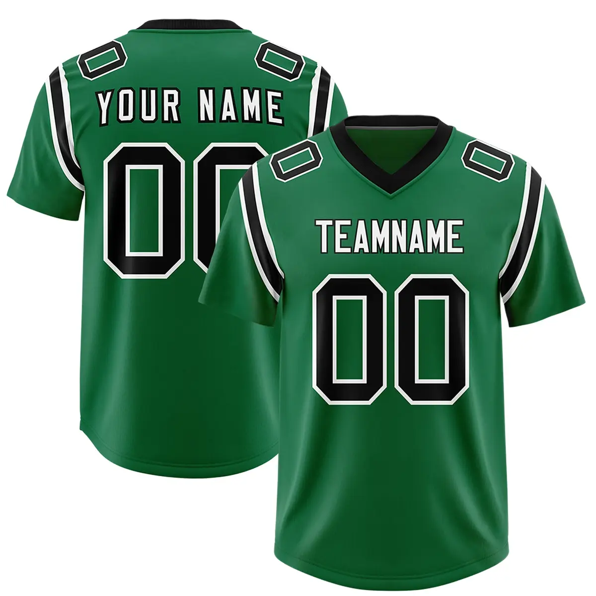 Kelly Green Two-Tone Shoulder Cut Authentic Football Jersey